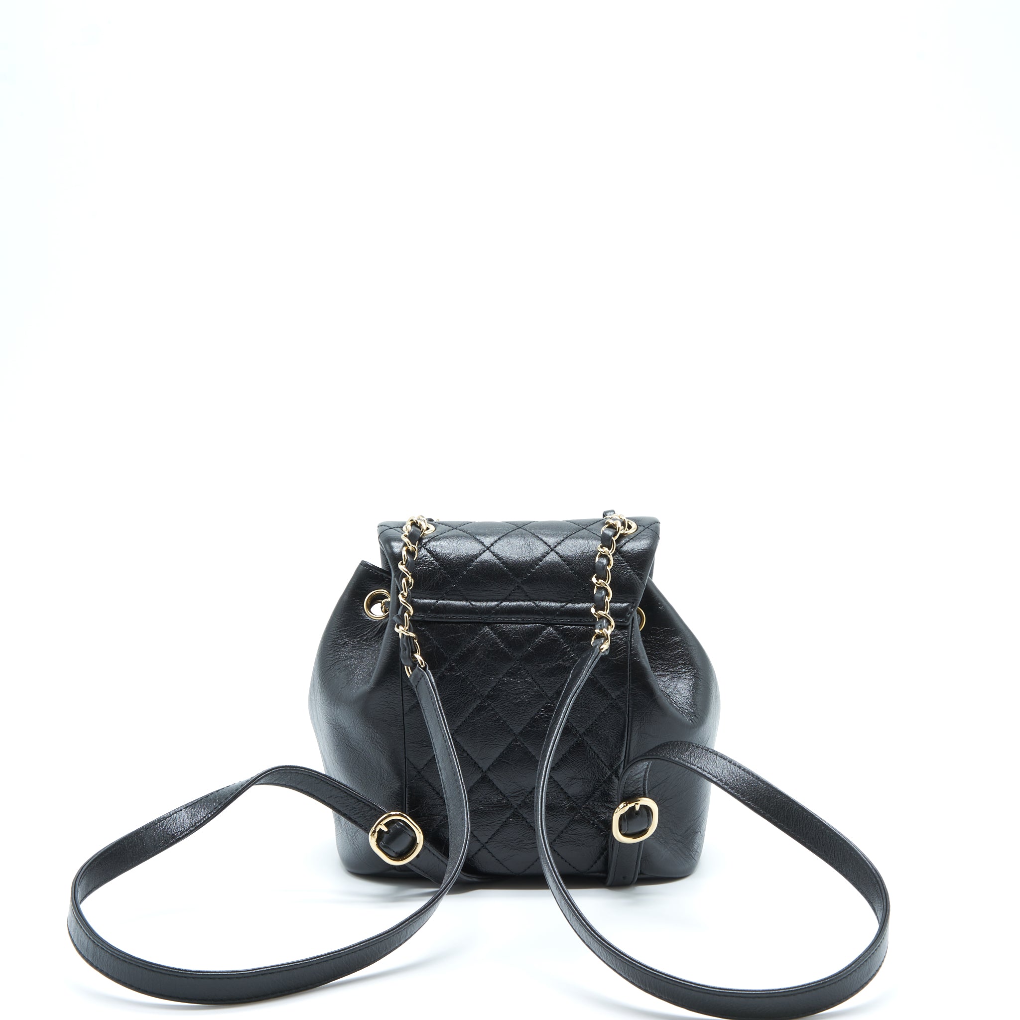 CHANEL 22C MINI DUMA BACKPACK CALFSKIN BLACK LGHW (MICROCHIP)