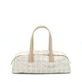CHANEL VINTAGE TRAVEL LINE BOWLER BAG CANVAS AND LEATHER LGHW