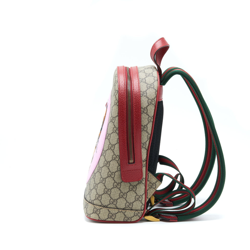 GUCCI CAT PRINT GG SUPREME BACKPACK PINK/RED/MULTICOLOUR GHW