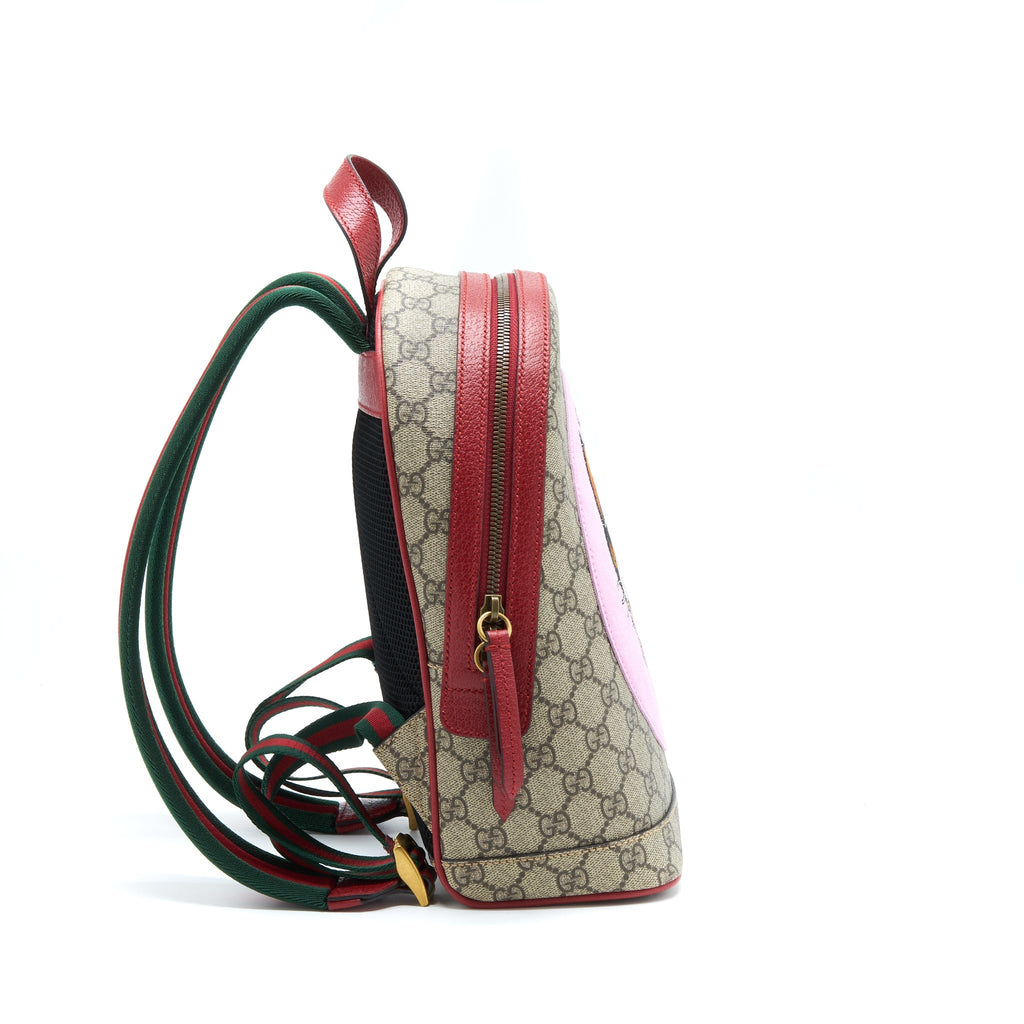 GUCCI CAT PRINT GG SUPREME BACKPACK PINK/RED/MULTICOLOUR GHW