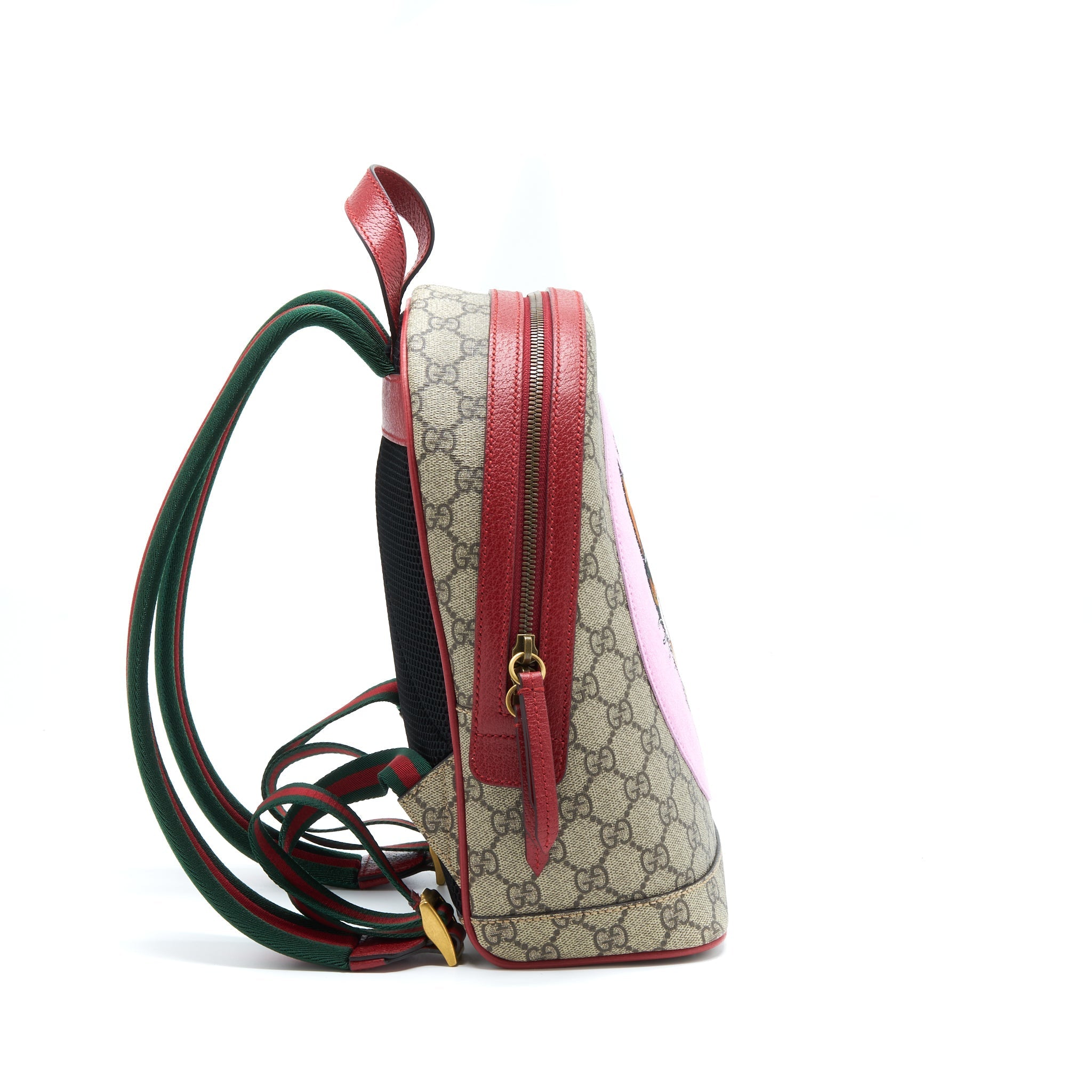 GUCCI CAT PRINT GG SUPREME BACKPACK PINK/RED/MULTICOLOUR GHW