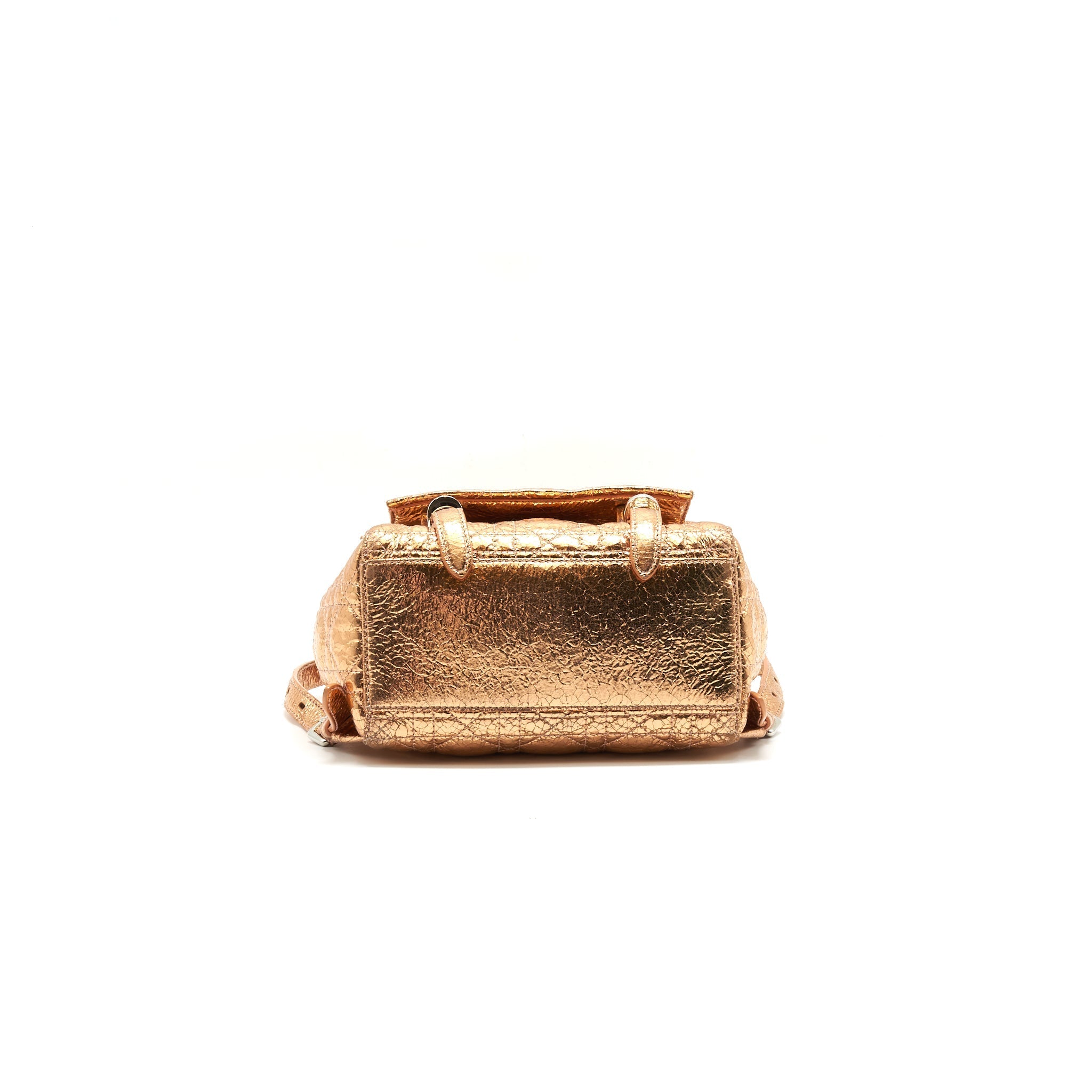 DIOR MINI BACKPACK LAMBSKIN METALLIC CHAMPAGNE