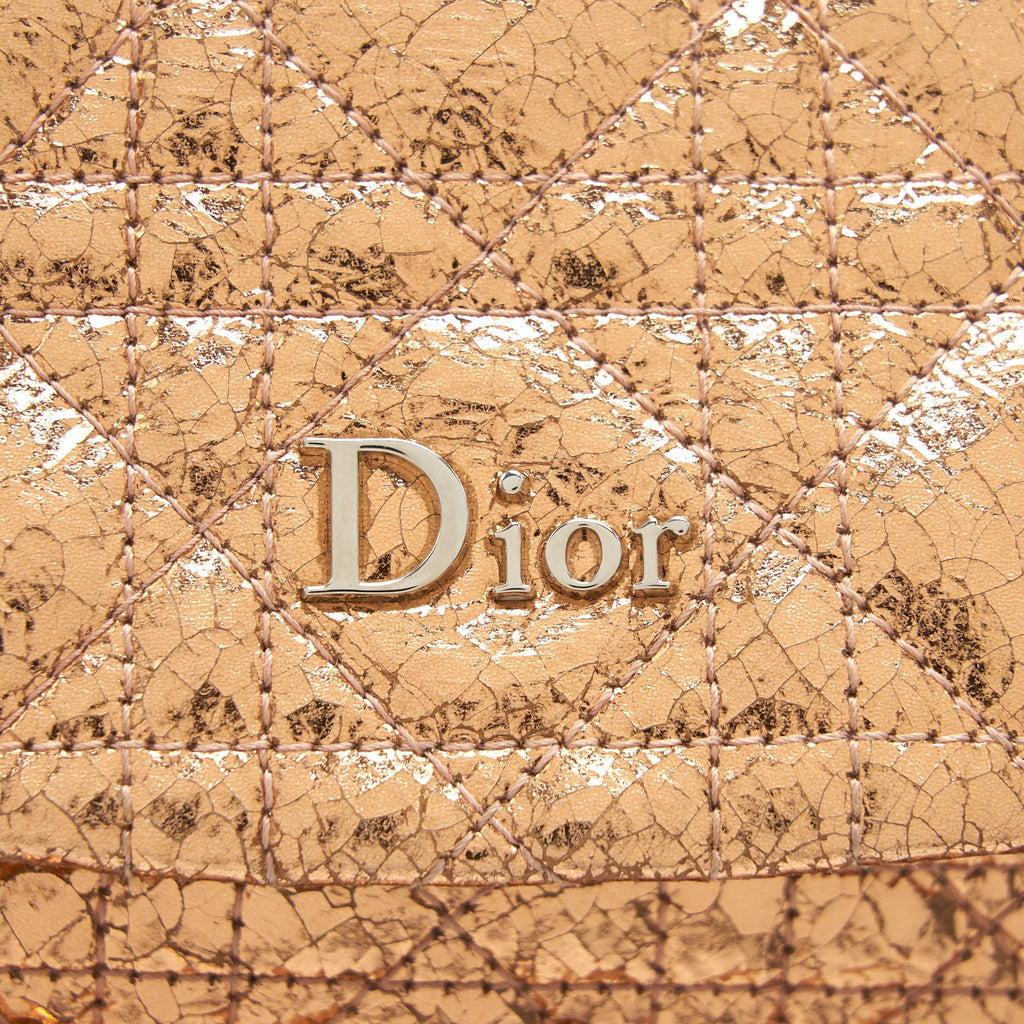 DIOR MINI BACKPACK LAMBSKIN METALLIC CHAMPAGNE