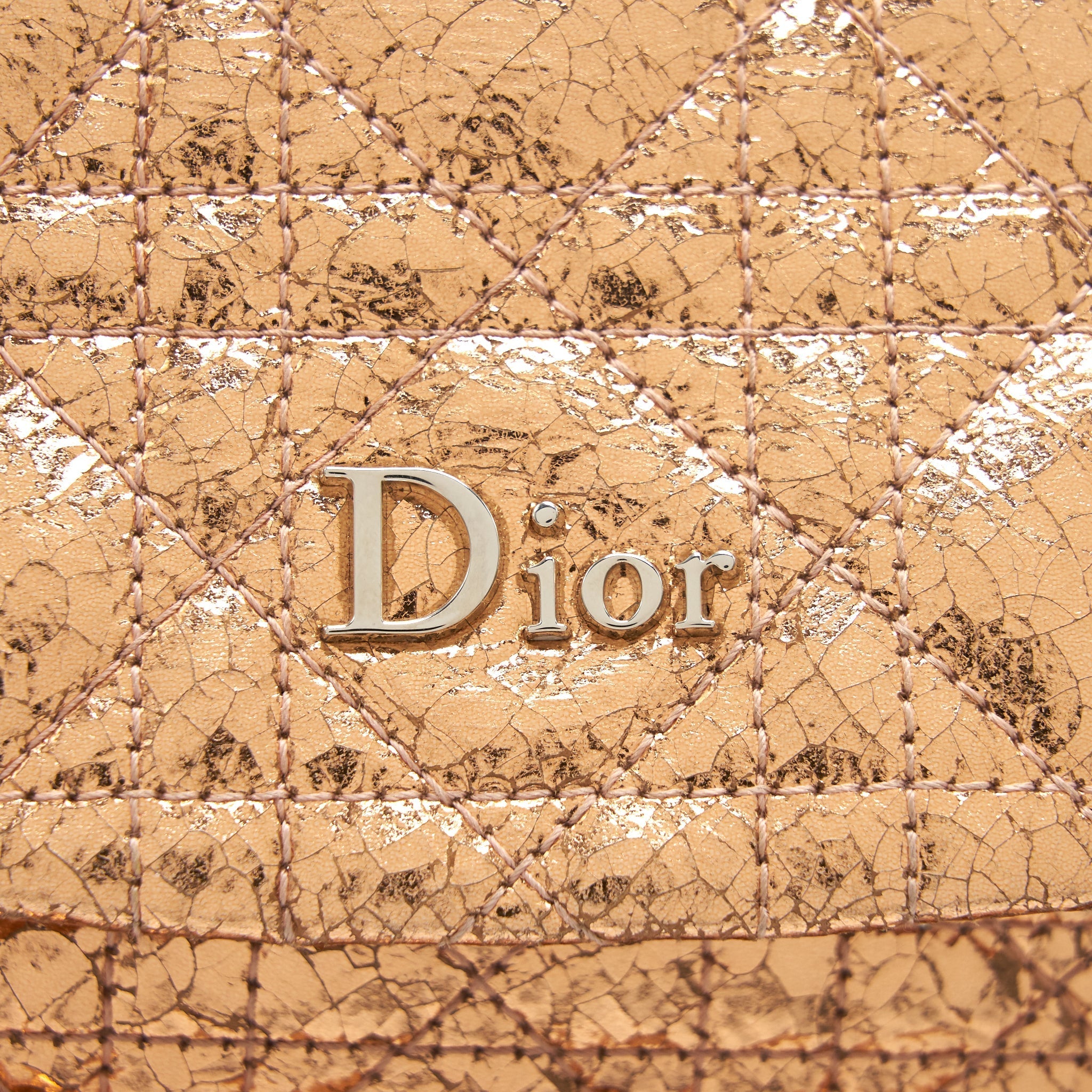 DIOR MINI BACKPACK LAMBSKIN METALLIC CHAMPAGNE