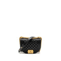CHANEL 22A ROUND BOY MESSENGER BAG CAVIAR BLACK GHW (MICROCHIP)