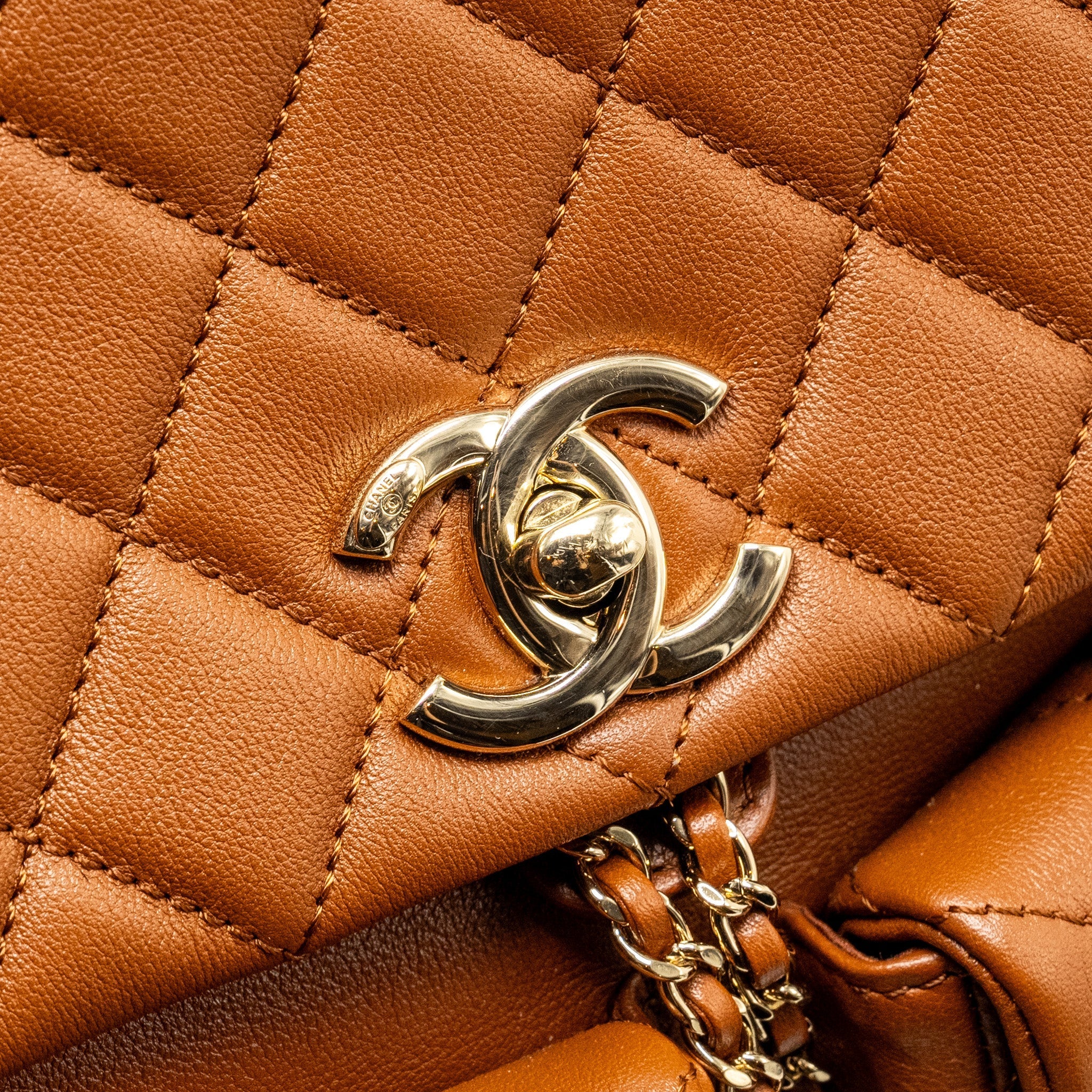 CHANEL 23A TRIPLE PACK BACKPACK CALFSKIN CARAMEL LGHW (MICROCHIP)