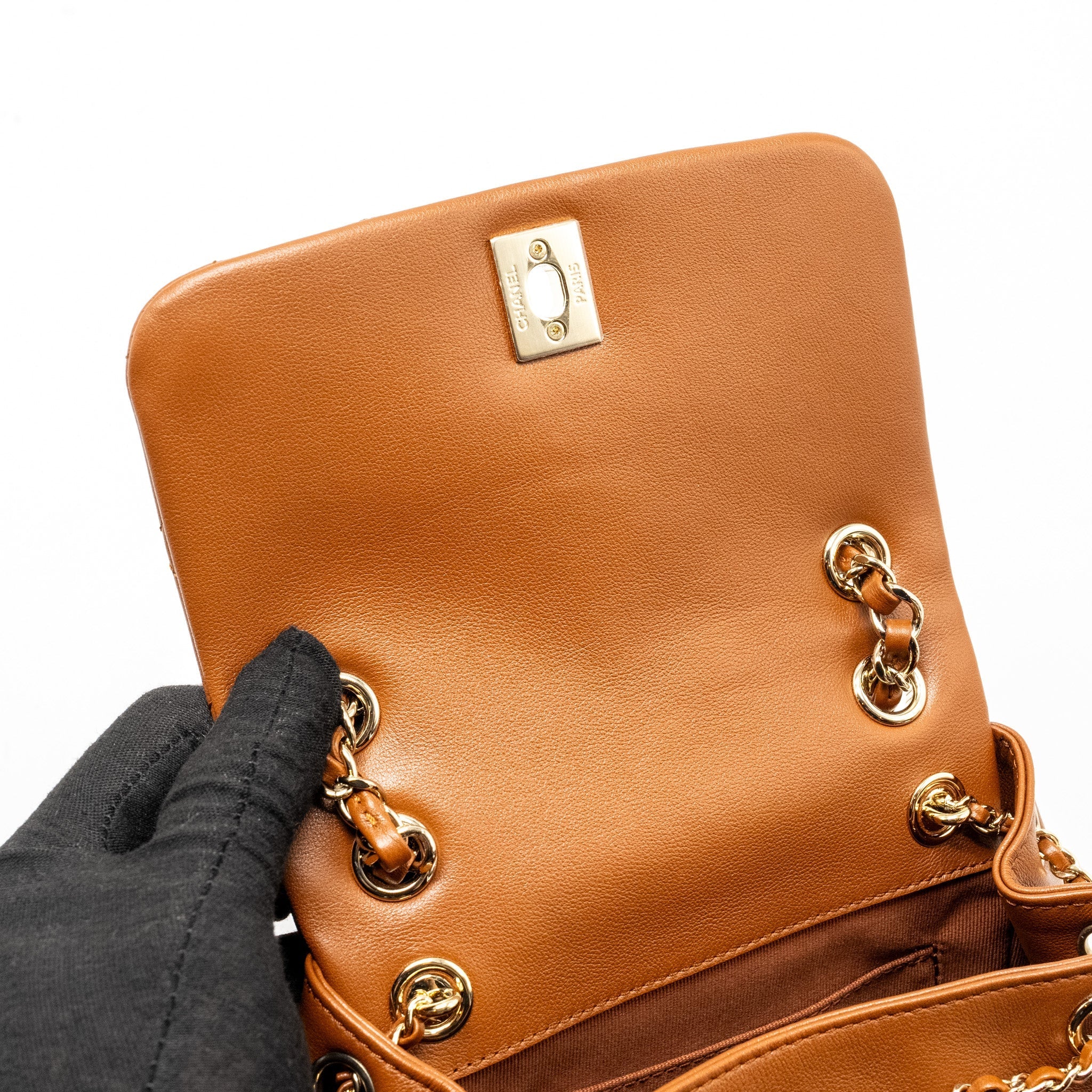CHANEL 23A TRIPLE PACK BACKPACK CALFSKIN CARAMEL LGHW (MICROCHIP)