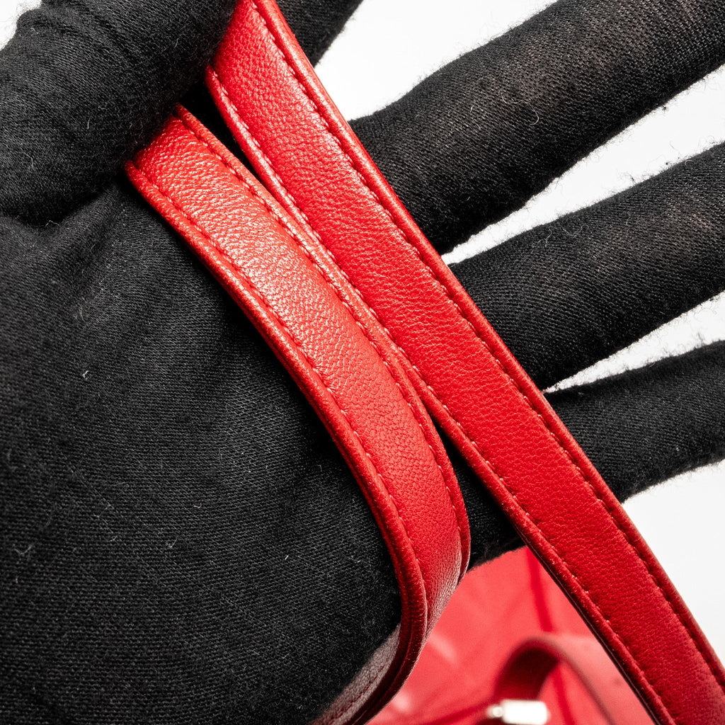 CHANEL SMALL URBAN SPIRIT QUILTED BACKPACK LAMBSKIN RED LGHW