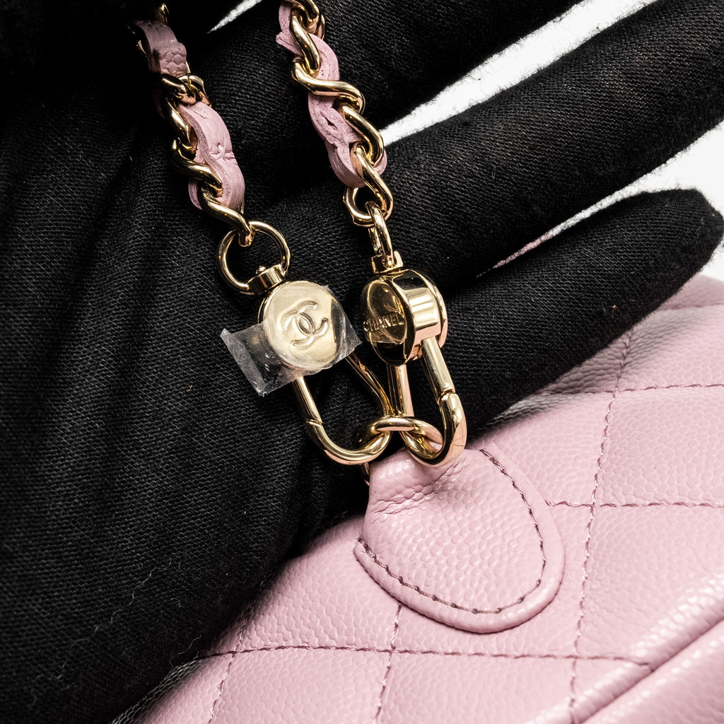 CHANEL 24P CLASSIC MINI BACKPACK SHINY GRAINED CALFSKIN LIGHT PURPLE LGHW (MICROCHIP)