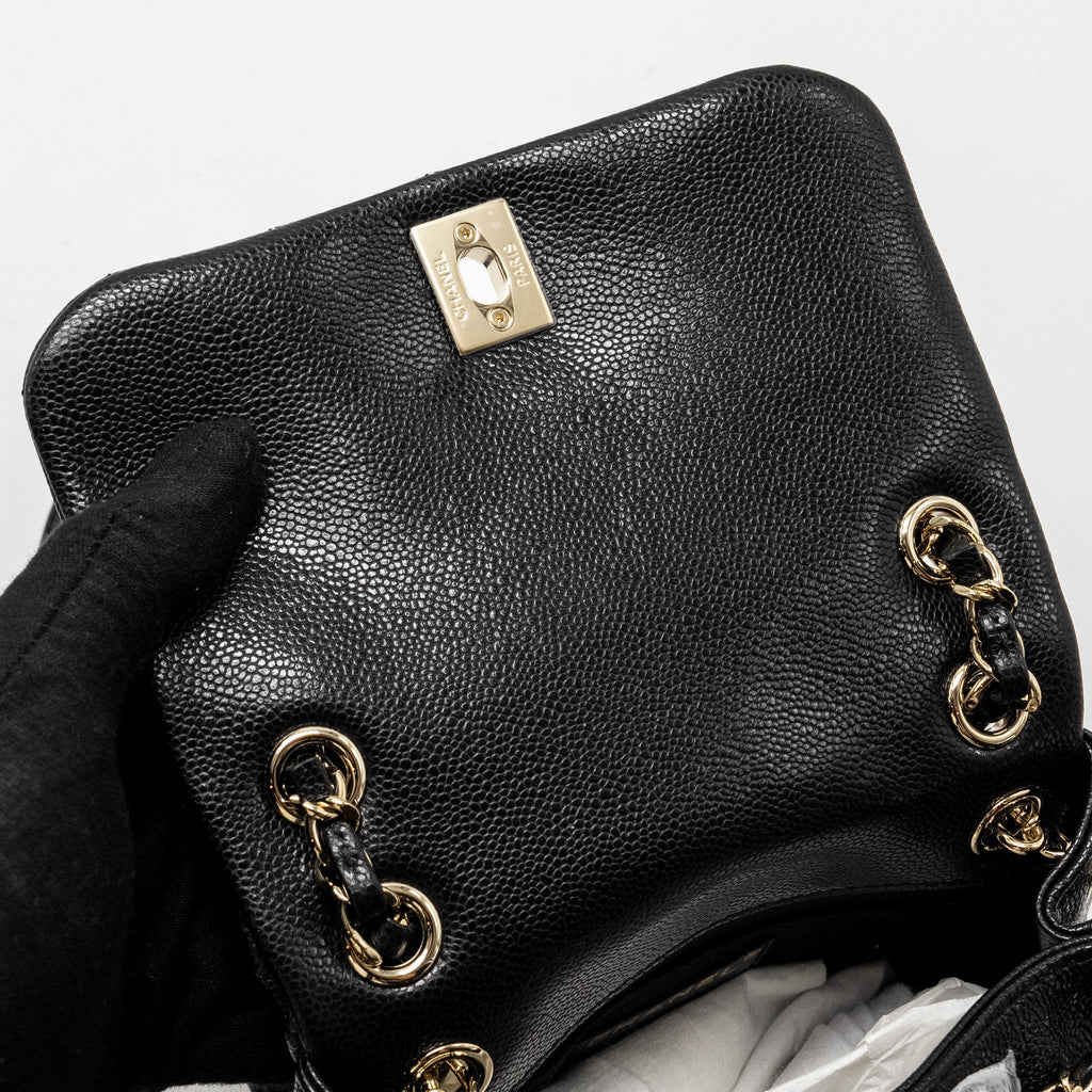 CHANEL TRIPLE PACK DUMA BACKPACK CAVIAR BLACK LGHW (MICROCHIP)