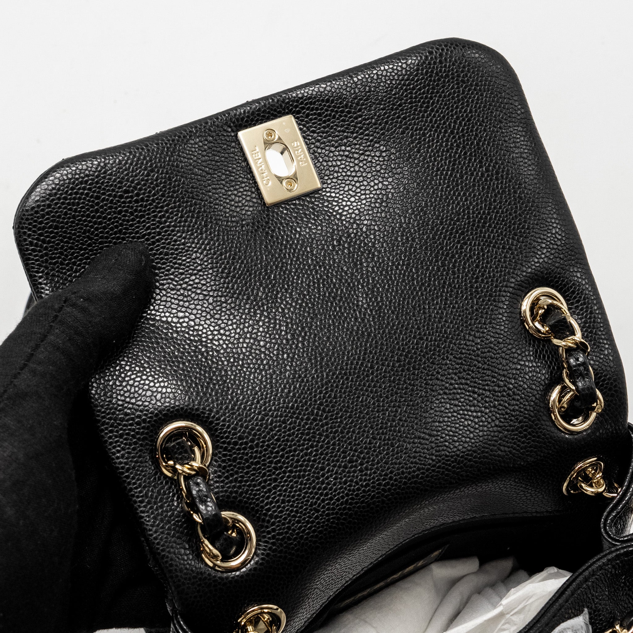 CHANEL TRIPLE PACK DUMA BACKPACK CAVIAR BLACK LGHW (MICROCHIP)