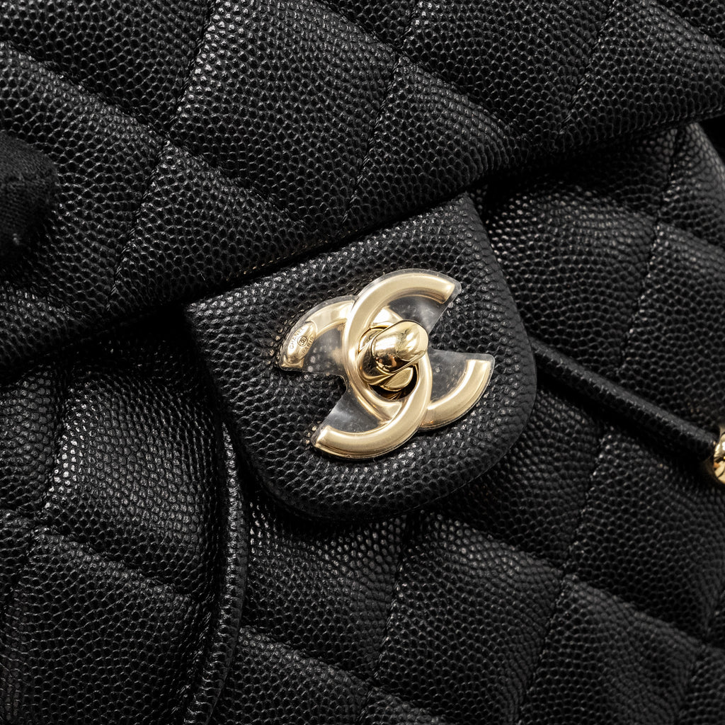 CHANEL 23S QUILTED MINI BACKPACK CAVIAR BLACK LGHW (MICROCHIP)