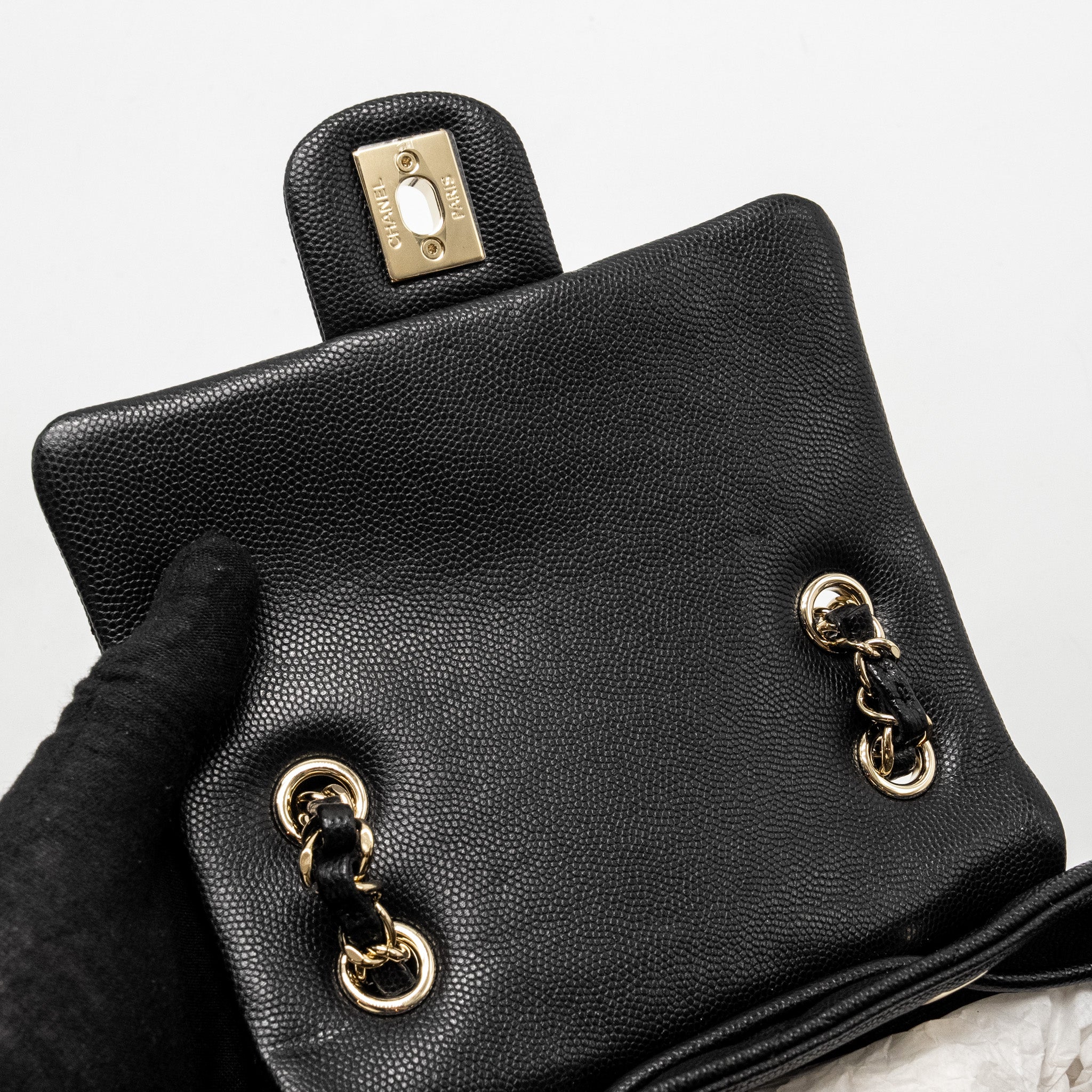 CHANEL 23S QUILTED MINI BACKPACK CAVIAR BLACK LGHW (MICROCHIP)