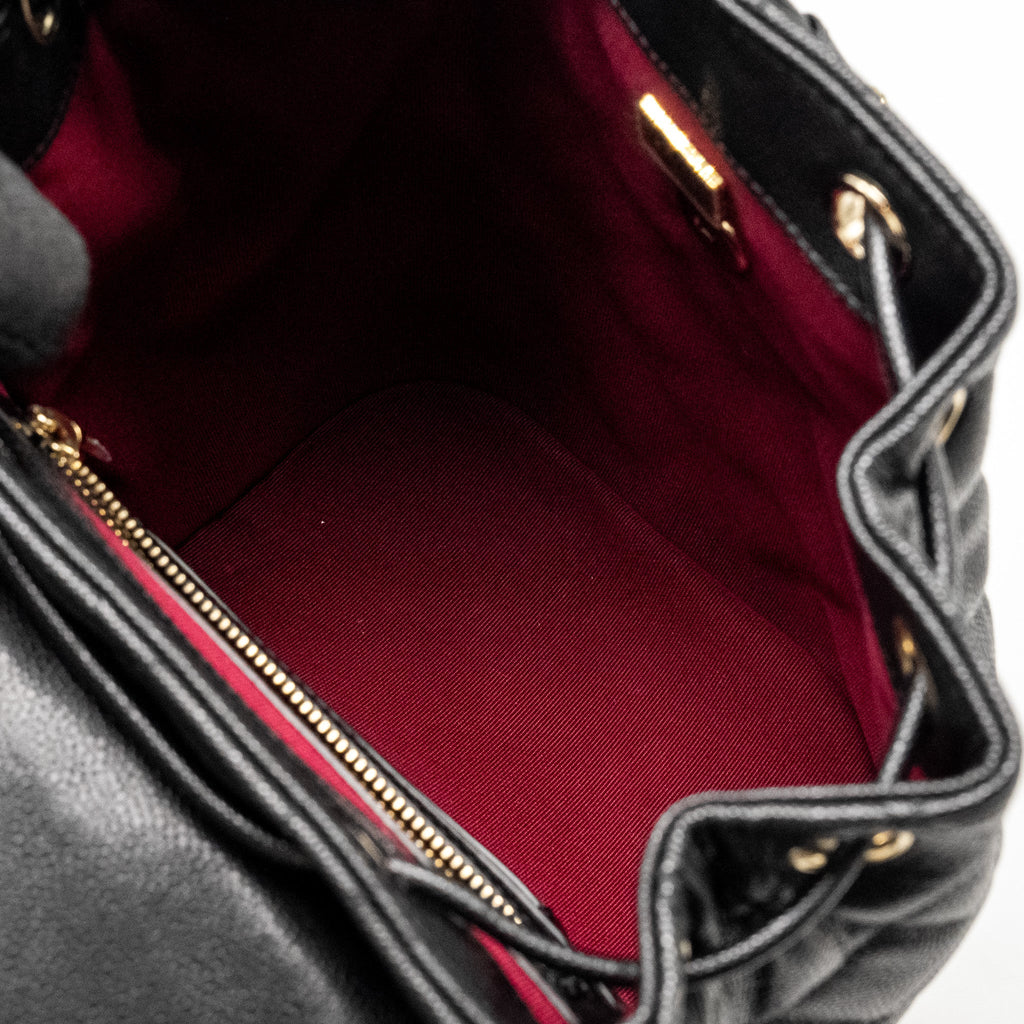 CHANEL 23S QUILTED MINI BACKPACK CAVIAR BLACK LGHW (MICROCHIP)