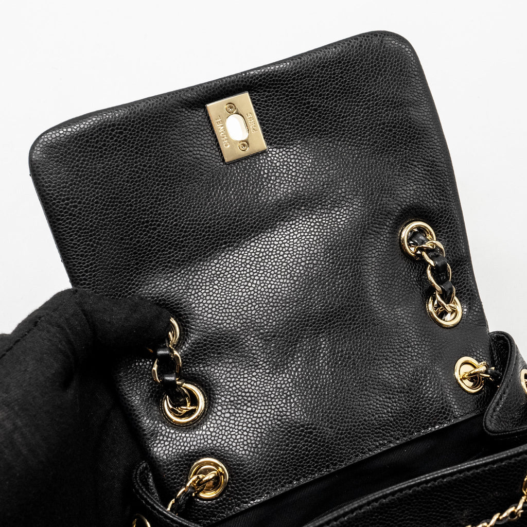 CHANEL TRIPLE PACK BACKPACK CAVIAR BLACK LGHW (MICROCHIP)