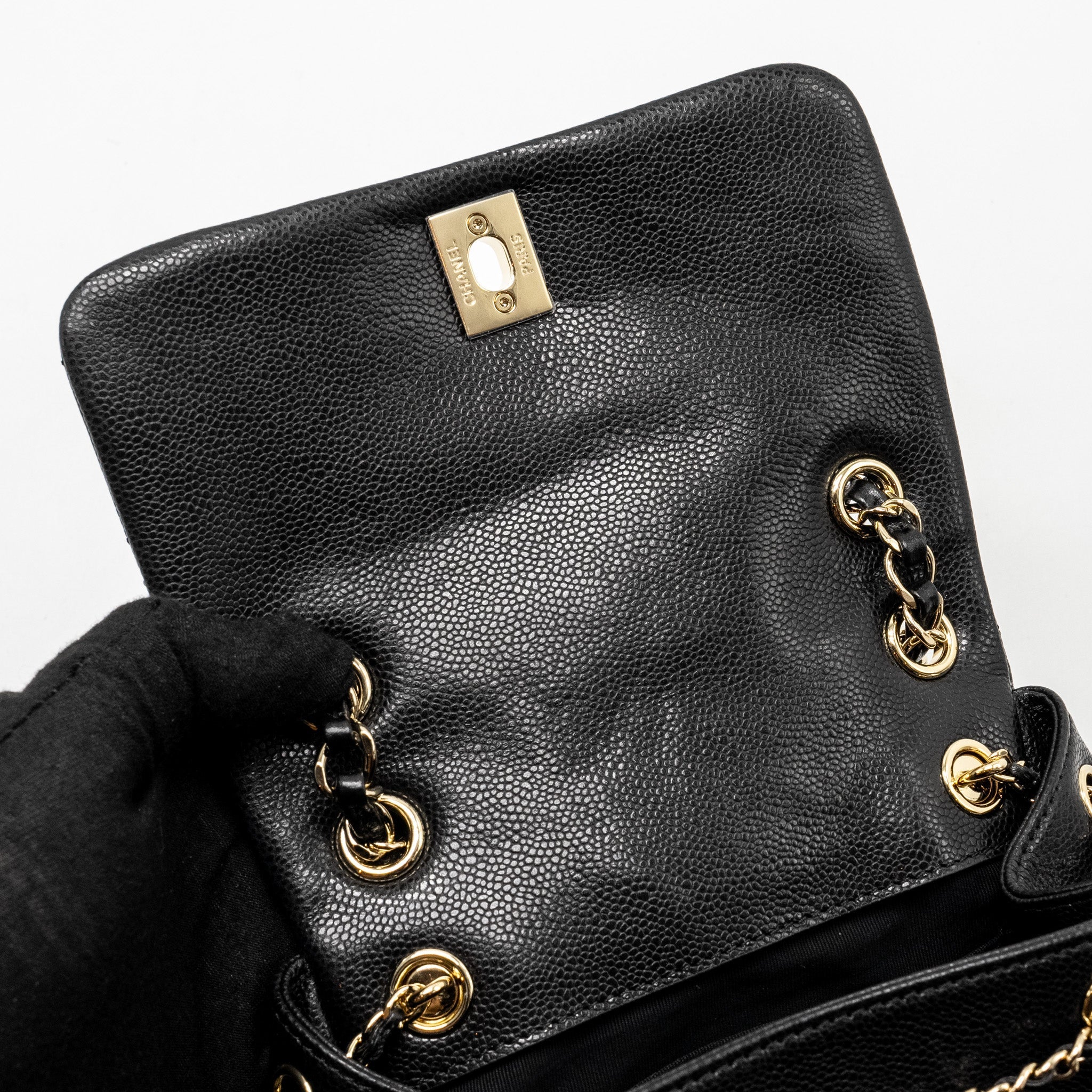 CHANEL TRIPLE PACK BACKPACK CAVIAR BLACK LGHW (MICROCHIP)