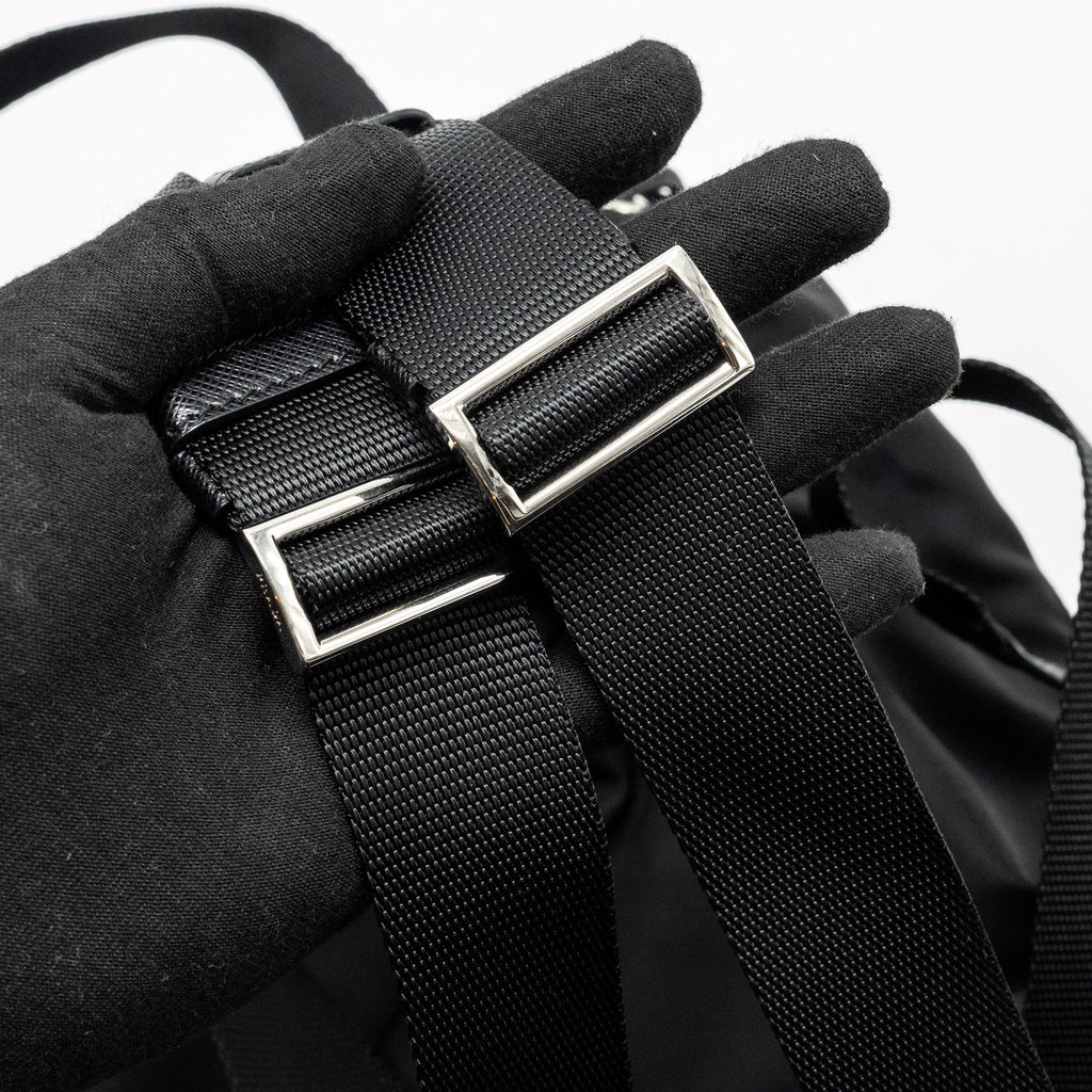 PRADA SMALL RE-NYLON BACKPACK BLACK SHW