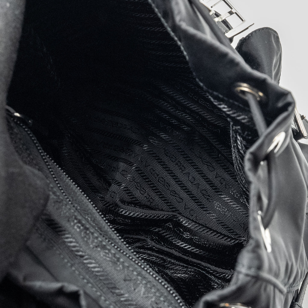 PRADA SMALL RE-NYLON BACKPACK BLACK SHW