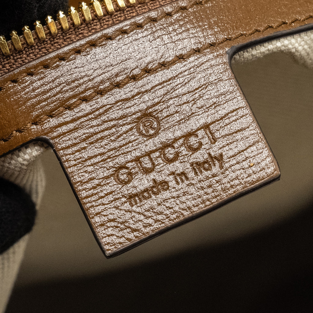 GUCCI 1955 HORSEBIT BACKPACK GG SUPREME CANVAS / CALFSKIN BROWN GHW