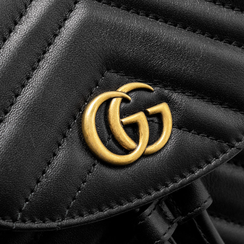 GUCCI GG MARMONT BACKPACK CALFSKIN BLACK GHW