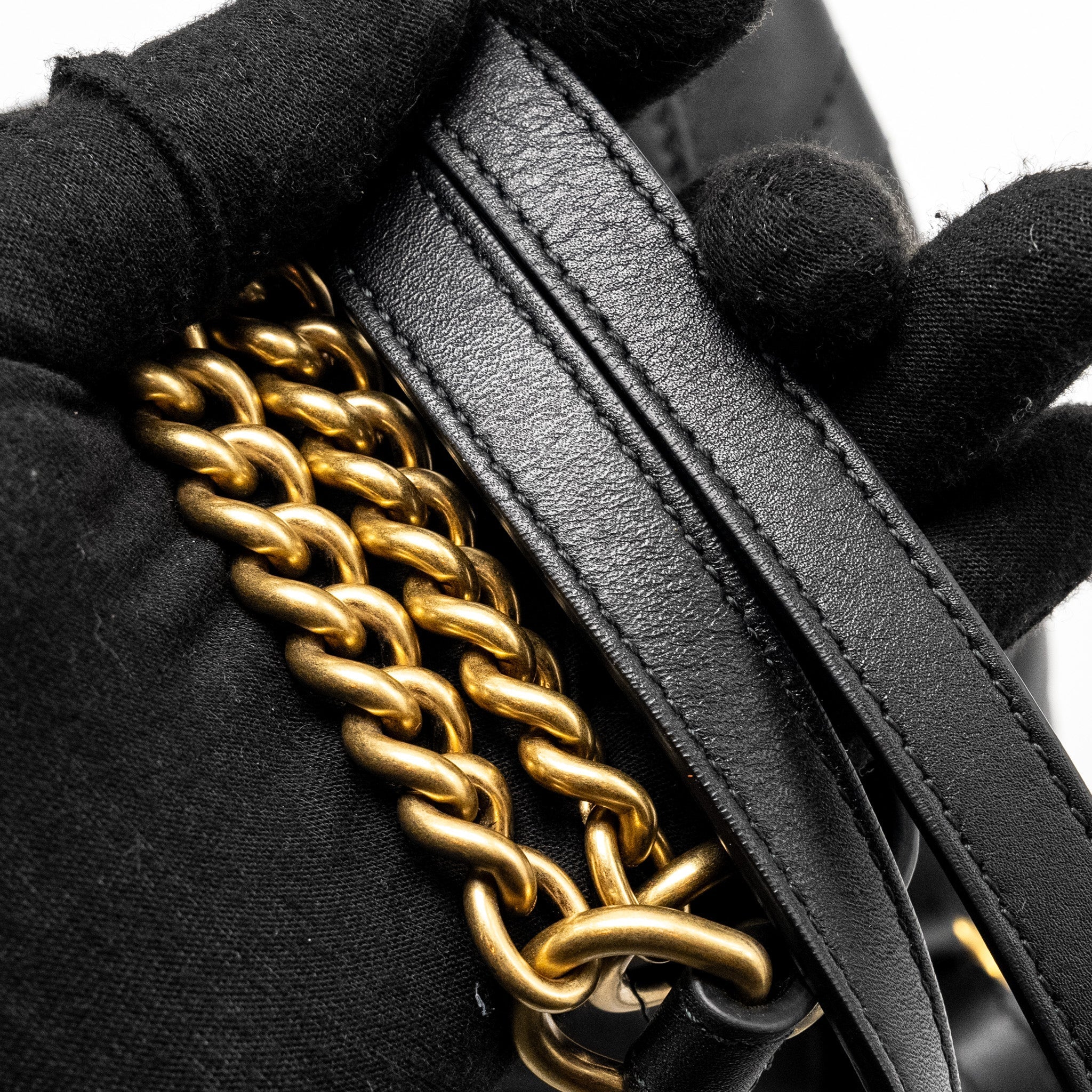GUCCI GG MARMONT BACKPACK CALFSKIN BLACK GHW