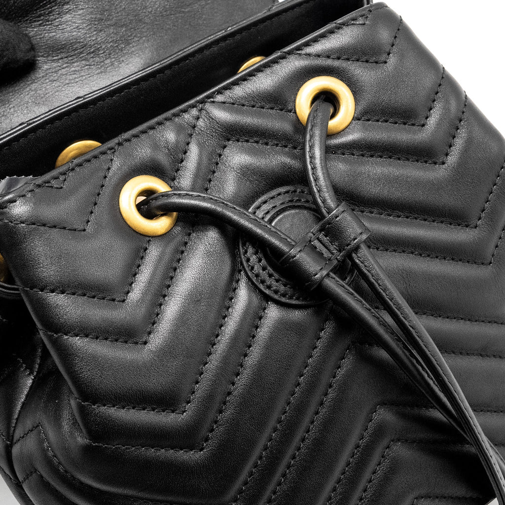 GUCCI GG MARMONT BACKPACK CALFSKIN BLACK GHW
