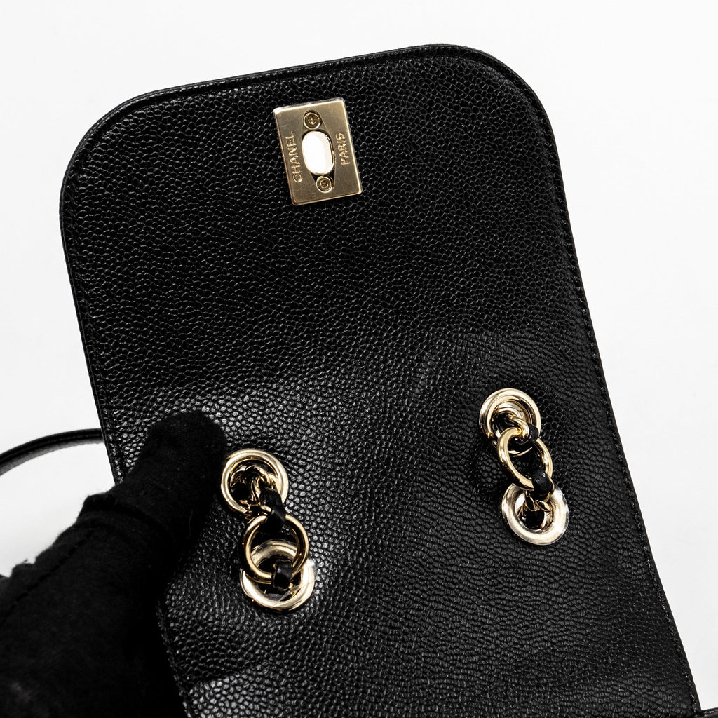 CHANEL AFFINITY BACKPACK CAVIAR BLACK LGHW (MICROCHIP)