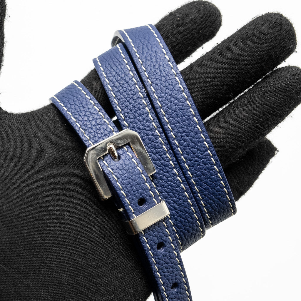 GOYARD BELVEDERE PM MESSENGER BAG GOYARDINE CANVAS/CALFSKIN NAVY SHW