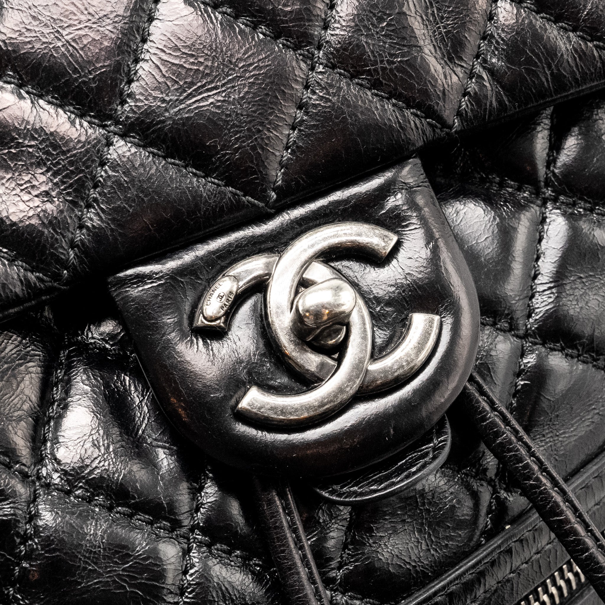 CHANEL MOUNTAIN BACKPACK QUILTED CALFSKIN BLACK RUTHENIUM HARDWARE