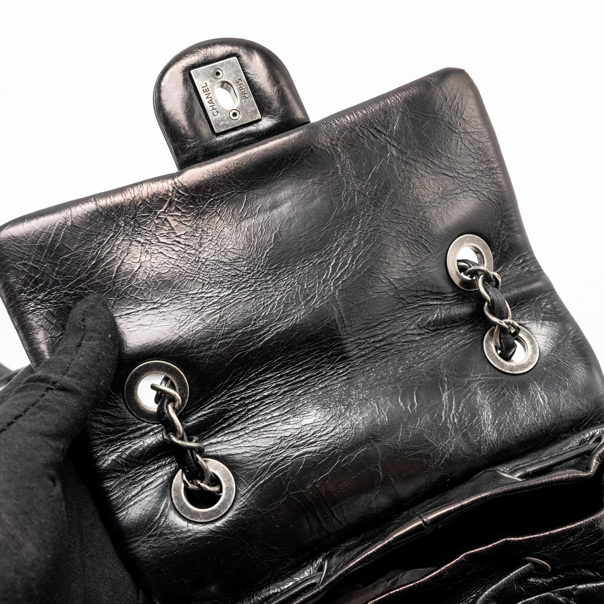 CHANEL MOUNTAIN BACKPACK QUILTED CALFSKIN BLACK RUTHENIUM HARDWARE