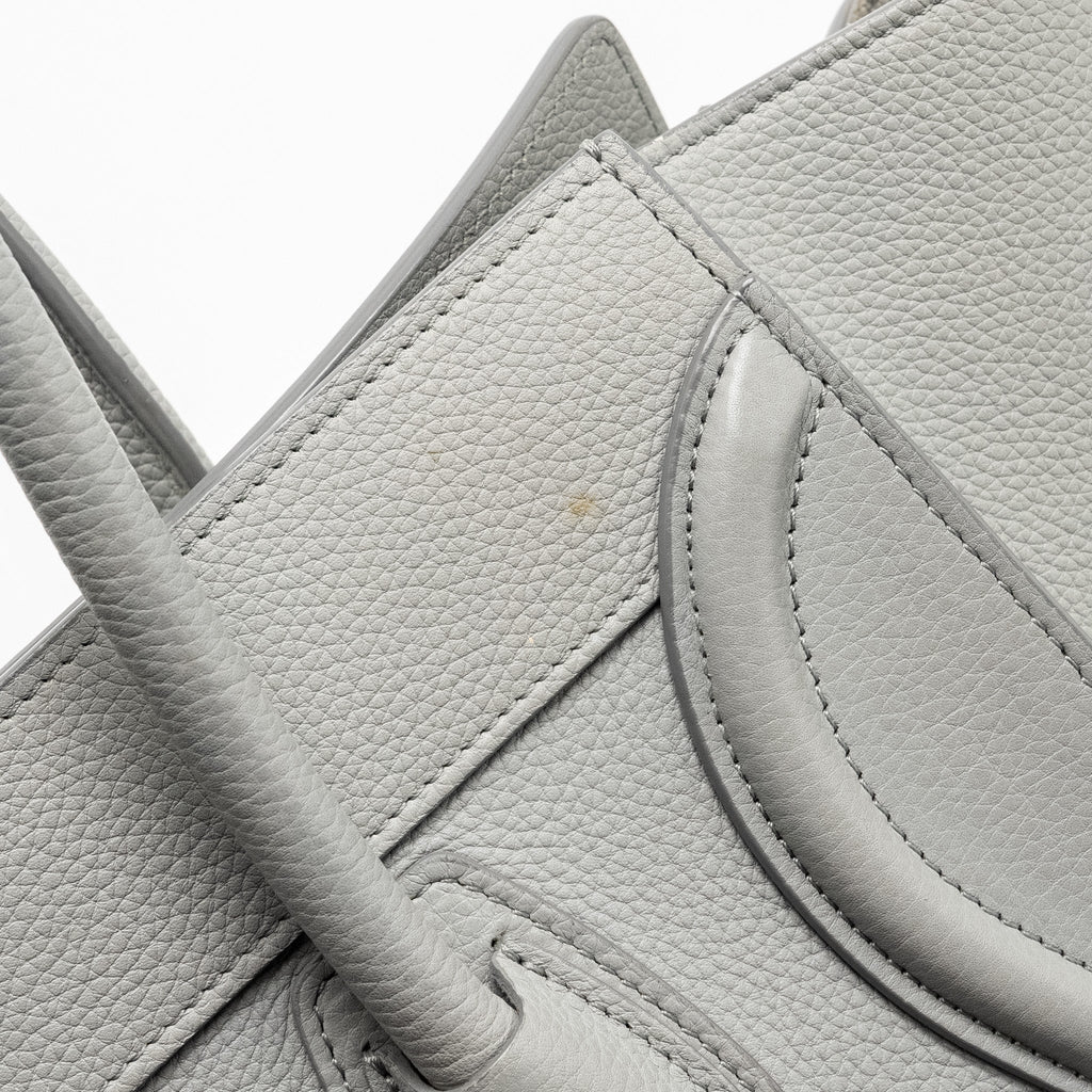 CELINE MICRO LUGGAGE BAG CALFSKIN LIGHT GREY SHW