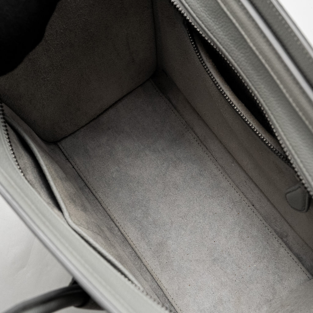 CELINE MICRO LUGGAGE BAG CALFSKIN LIGHT GREY SHW