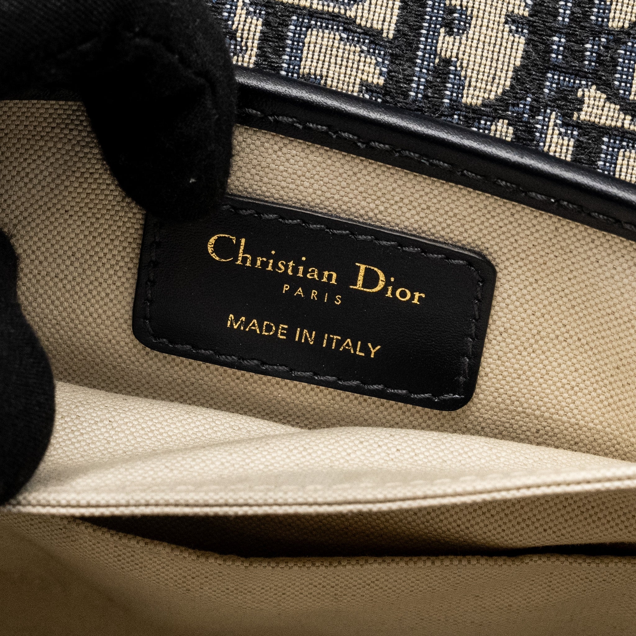 DIOR ADDICT VERTICAL MESSENGER BAG OBLIQUE CANVAS BLUE GHW