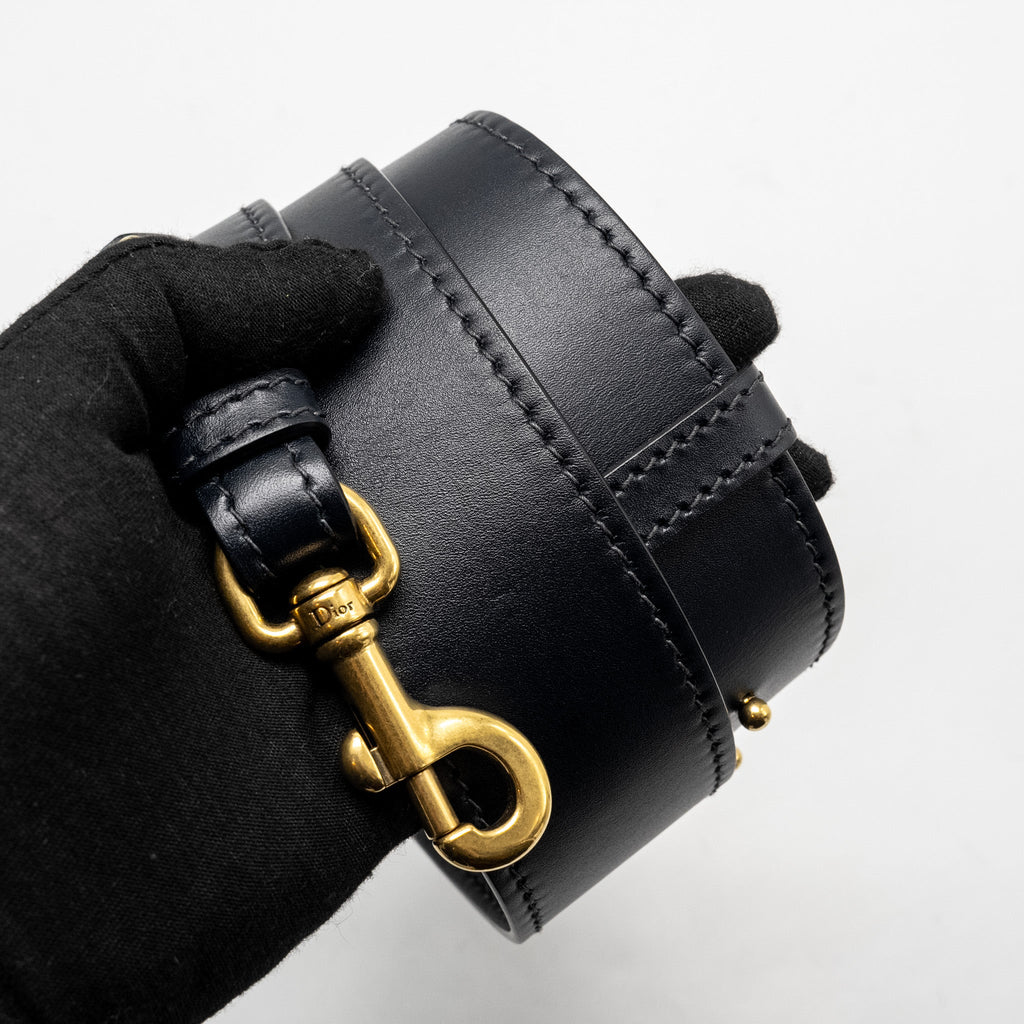 DIOR ADDICT VERTICAL MESSENGER BAG OBLIQUE CANVAS BLUE GHW