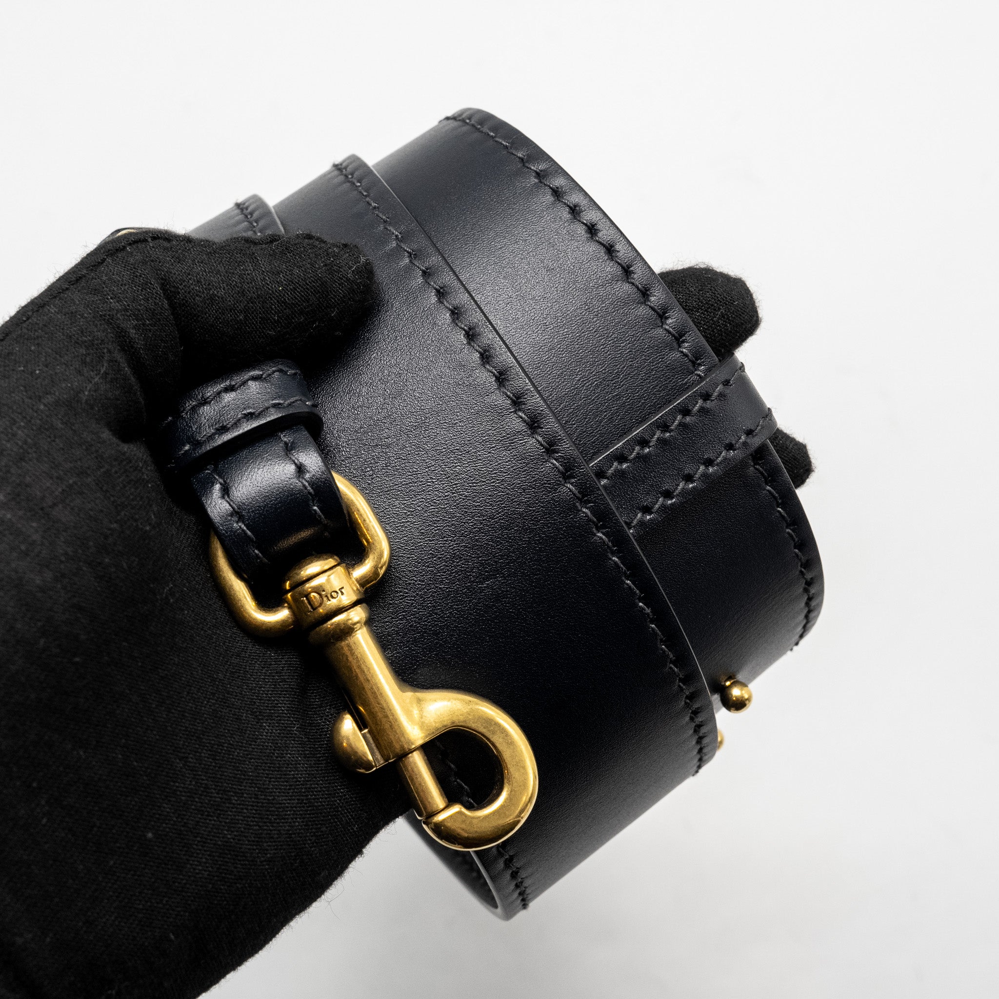 DIOR ADDICT VERTICAL MESSENGER BAG OBLIQUE CANVAS BLUE GHW