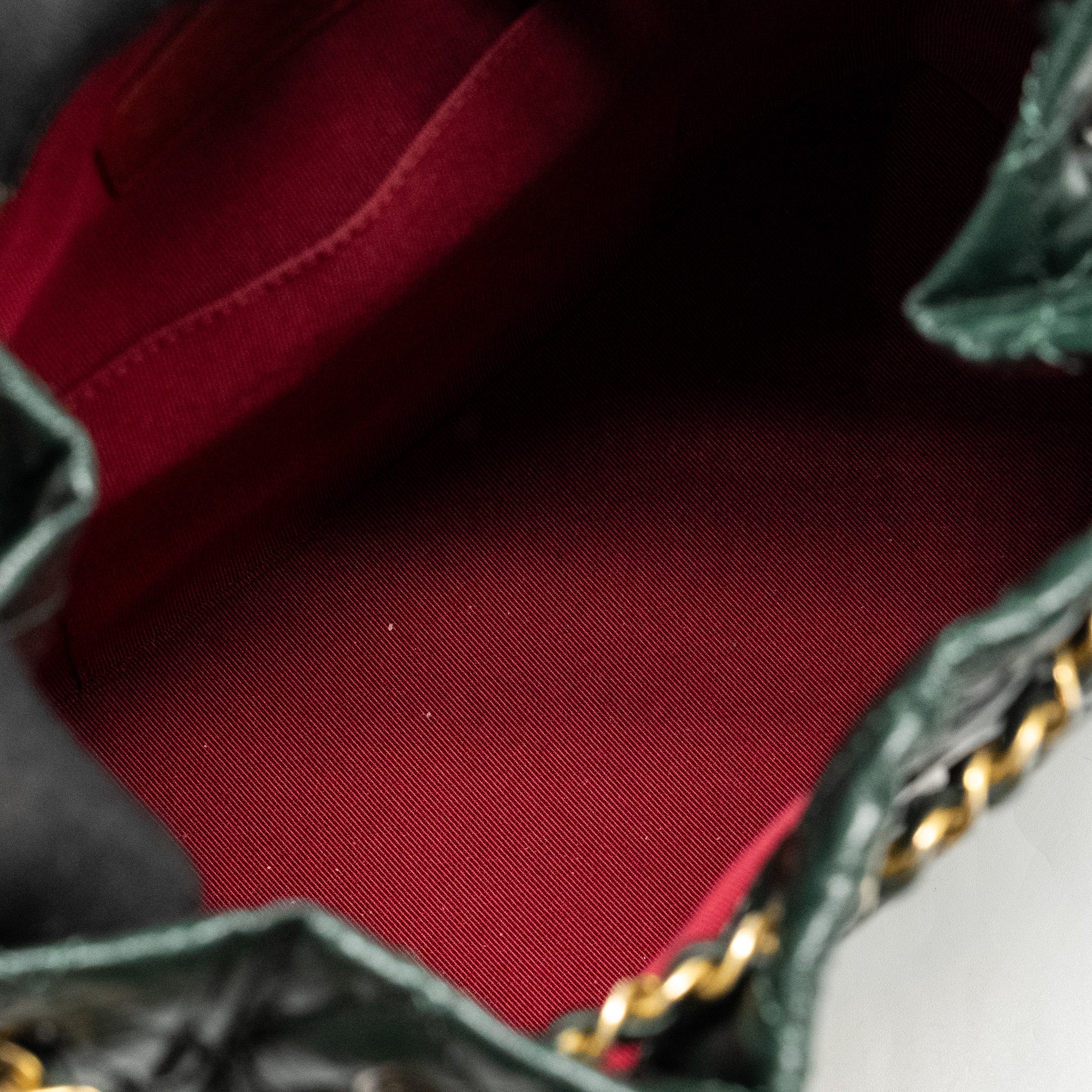 CHANEL SMALL GABRIELLE BACKPACK AGED CALFSKIN DARK GREEN MULTICOLOR HARDWARE