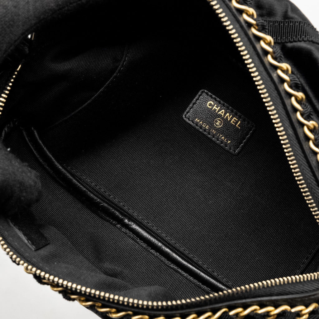 CHANEL 22P TRAVEL POUCH WITH SLEEP MASK NYLON BLACK GHW