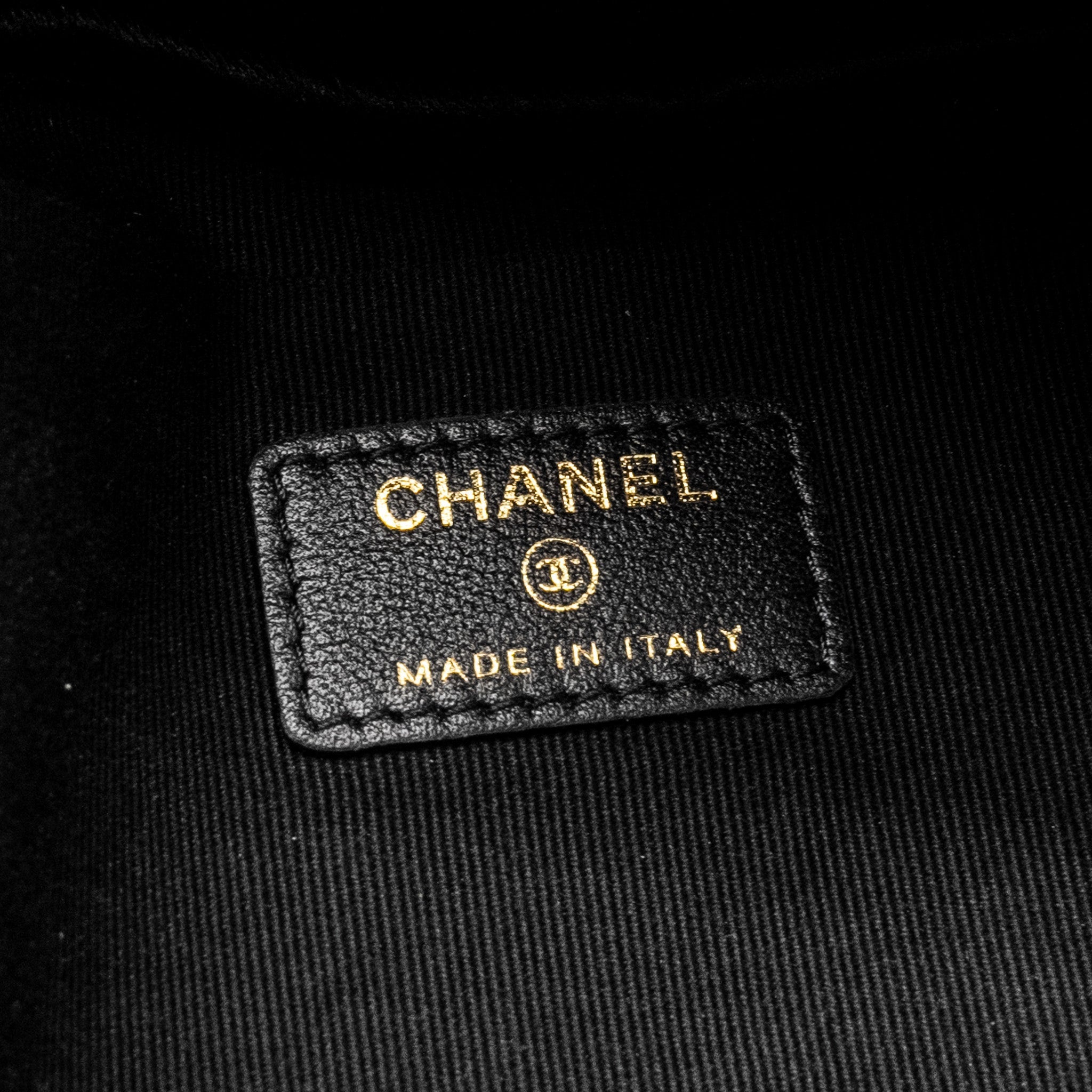 CHANEL 22P TRAVEL POUCH WITH SLEEP MASK NYLON BLACK GHW