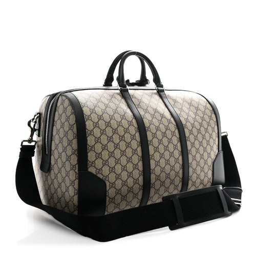 GG SUPREME MONOGRAM SELLERIA CALFSKIN MEDIUM DUFFLE BEIGE EBONY BLACK