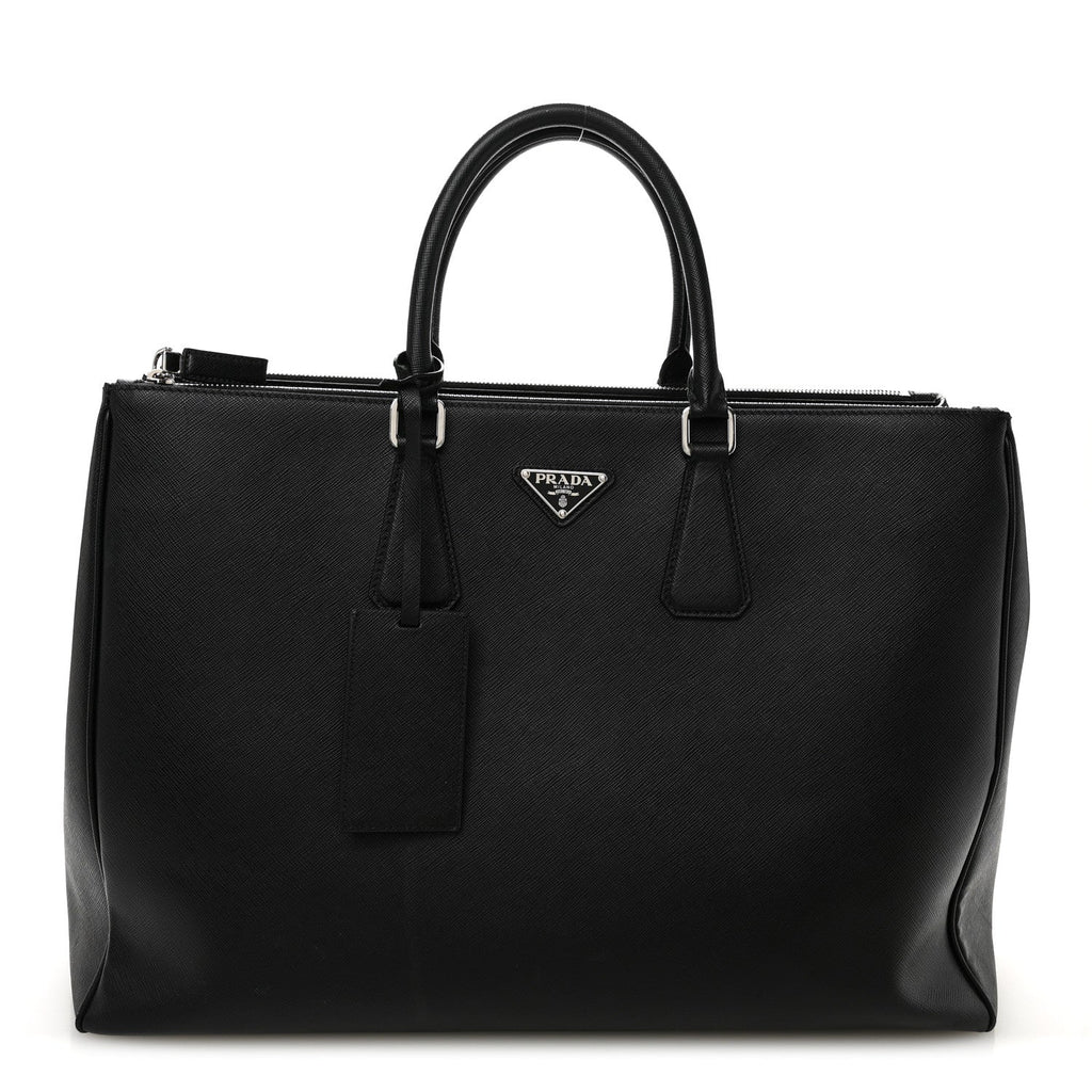 Saffiano Travel Extra Large Galleria Double Zip Black