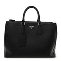 Saffiano Travel Extra Large Galleria Double Zip Black