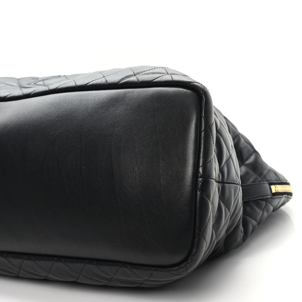 Calfskin Quilted ES Giant Travel Bag Black