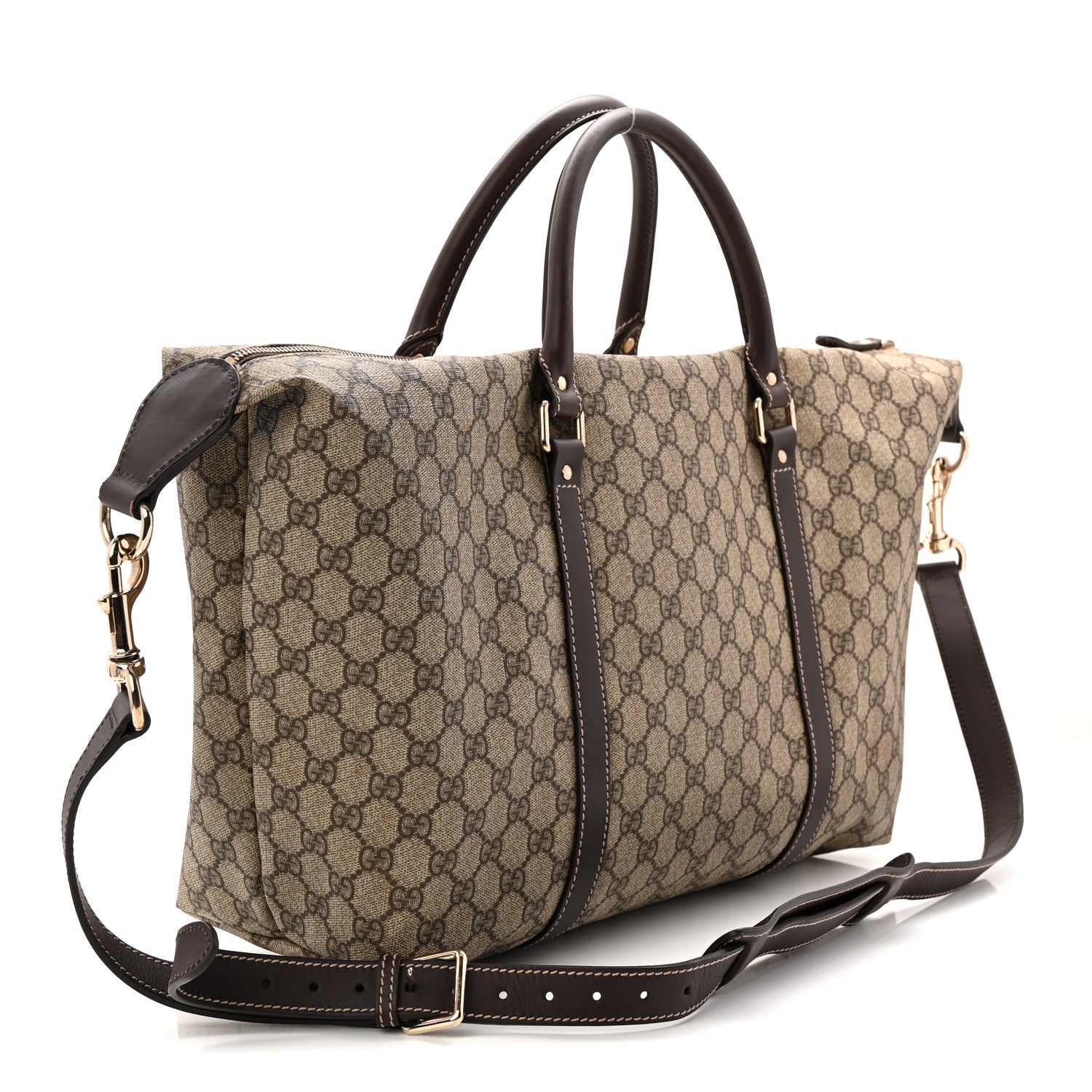 GG PLUS MONOGRAM BOSTON CARRY ON DUFFLE BAG BLACK