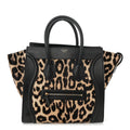 LEOPARD PONY HAIR MINI LUGGAGE BLACK