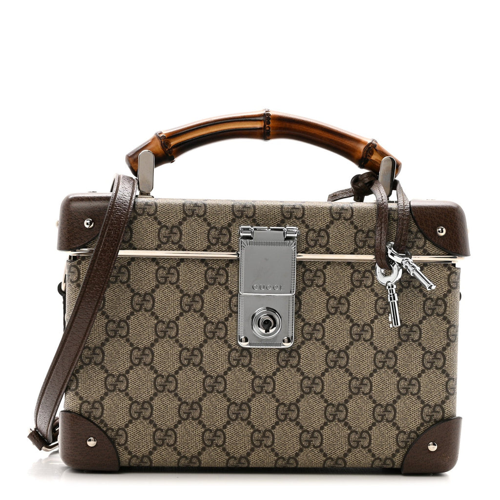 GG Supreme Monogram Globe-Trotter Beauty Case Brown