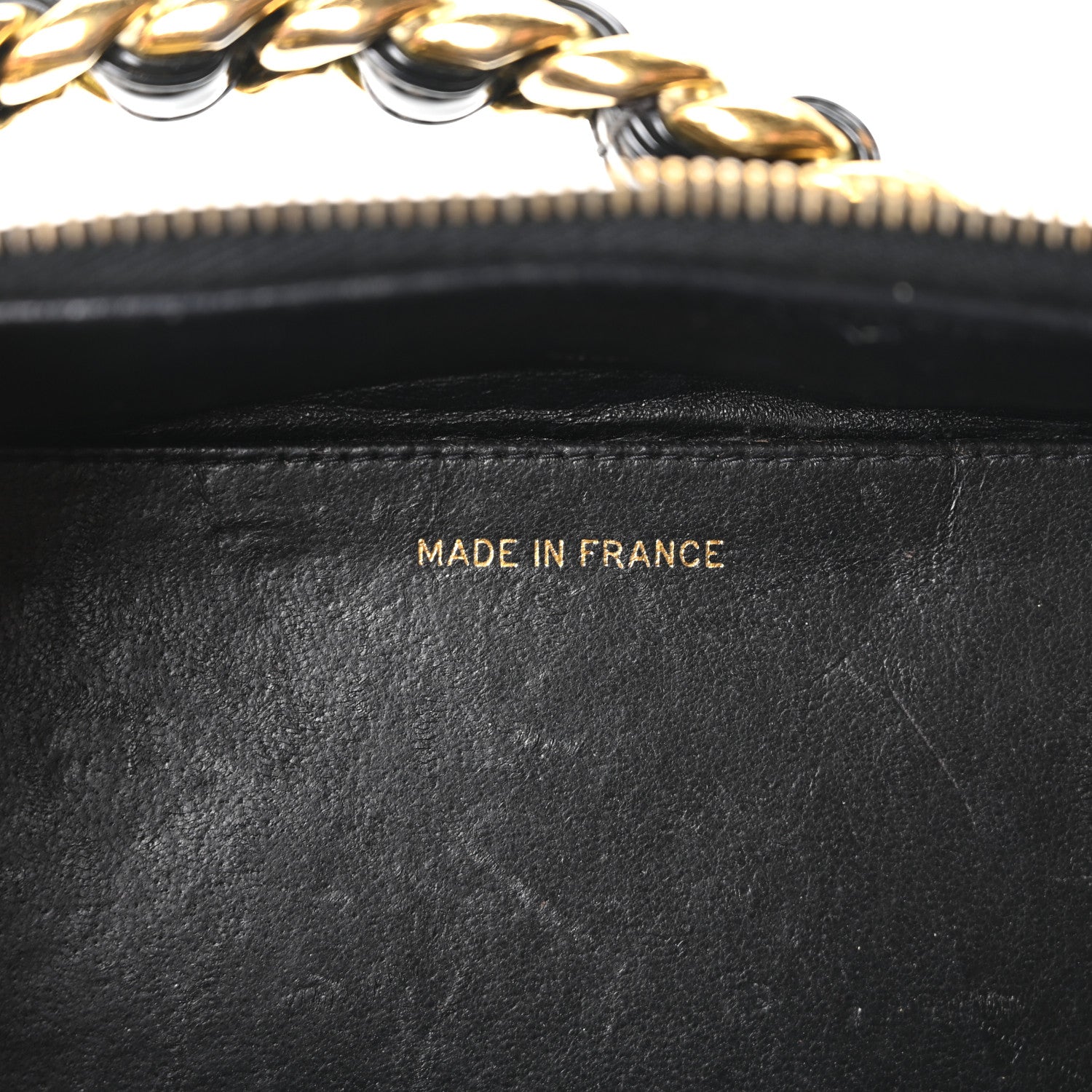 PATENT QUILTED VANITY CASE BLACK