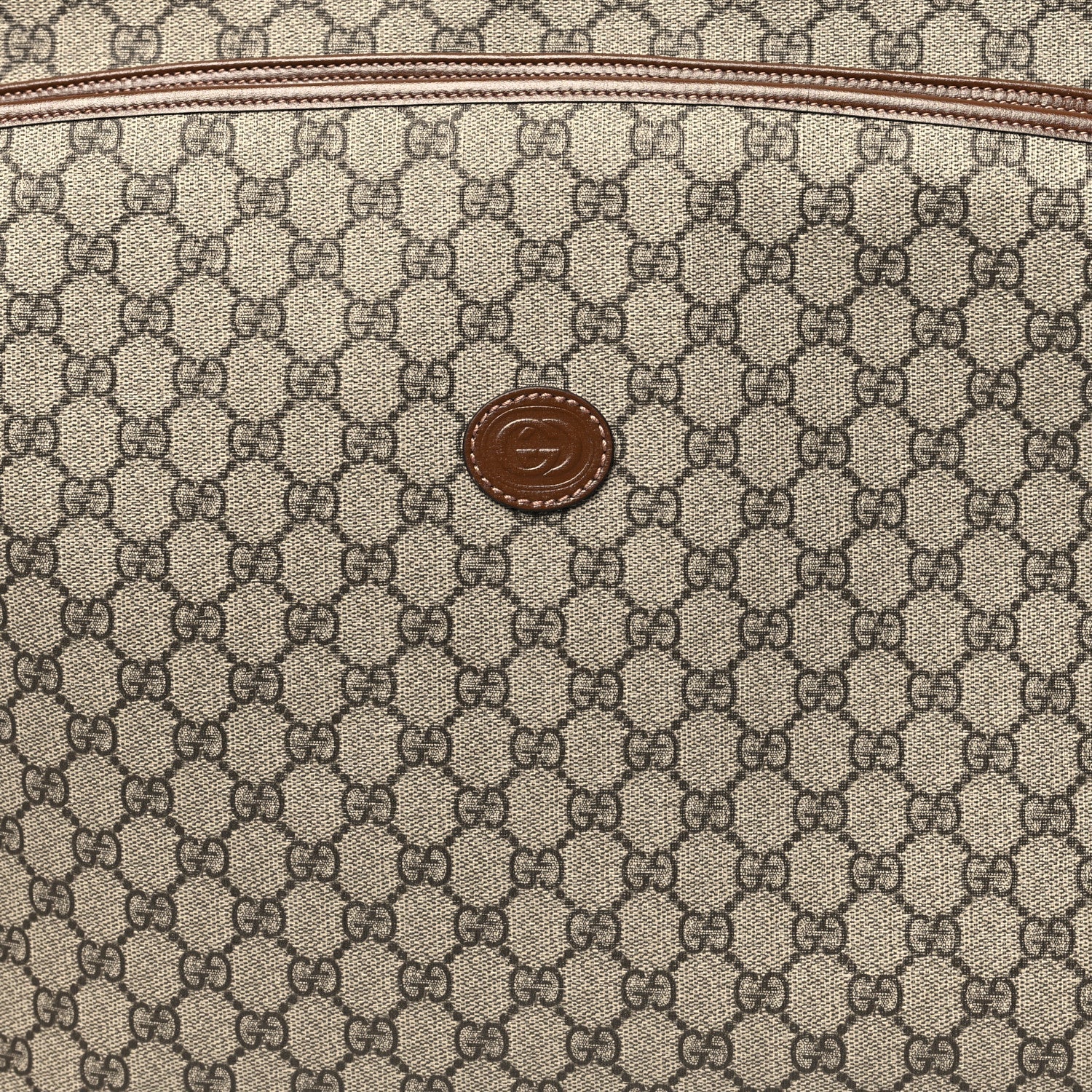 GG Supreme Monogram Azalea Calfskin Retro Interlocking G Hanger Garment Bag Beige Ebony Brown Sugar