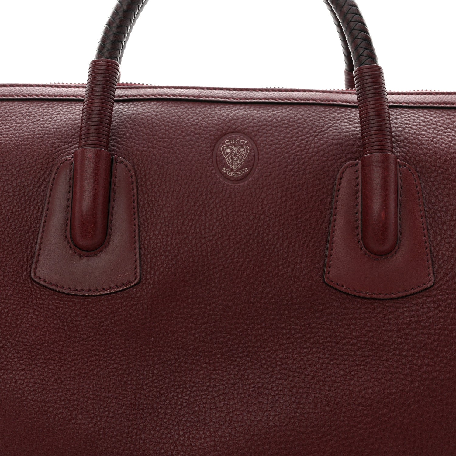 GRAINED CALFSKIN DUFFLE BAG BURGUNDY