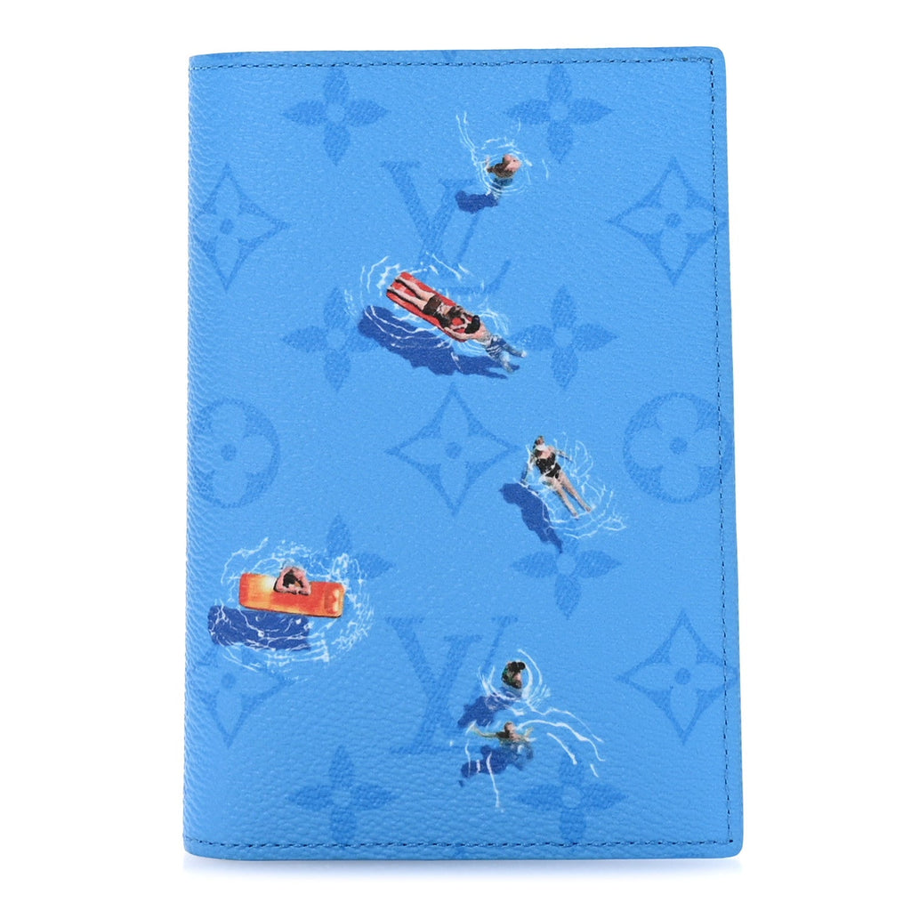 MONOGRAM SPORTS PASSPORT COVER POOL BLUE