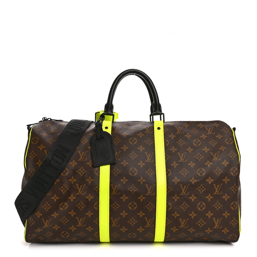 MONOGRAM MACASSAR KEEPALL BANDOULIERE 50 FLORESCENT YELLOW